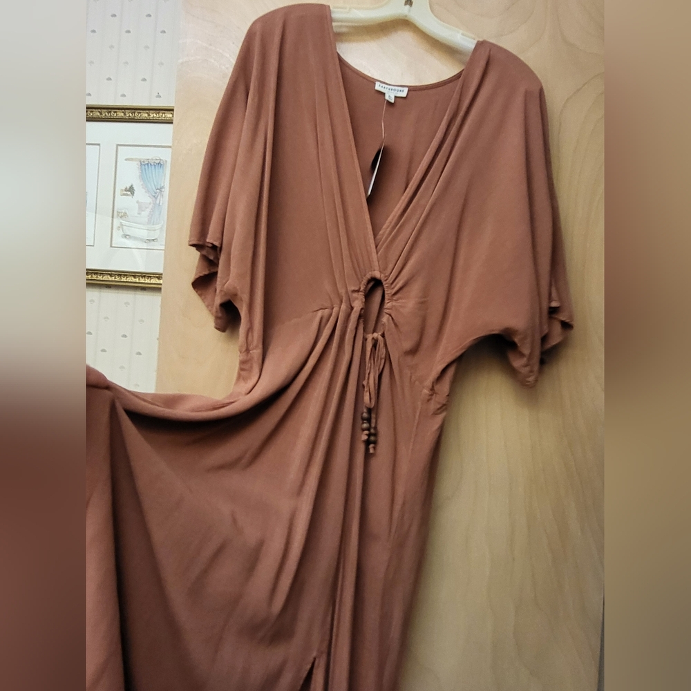 Earthbound Cutout Mauve Brown Dress XL New Tags